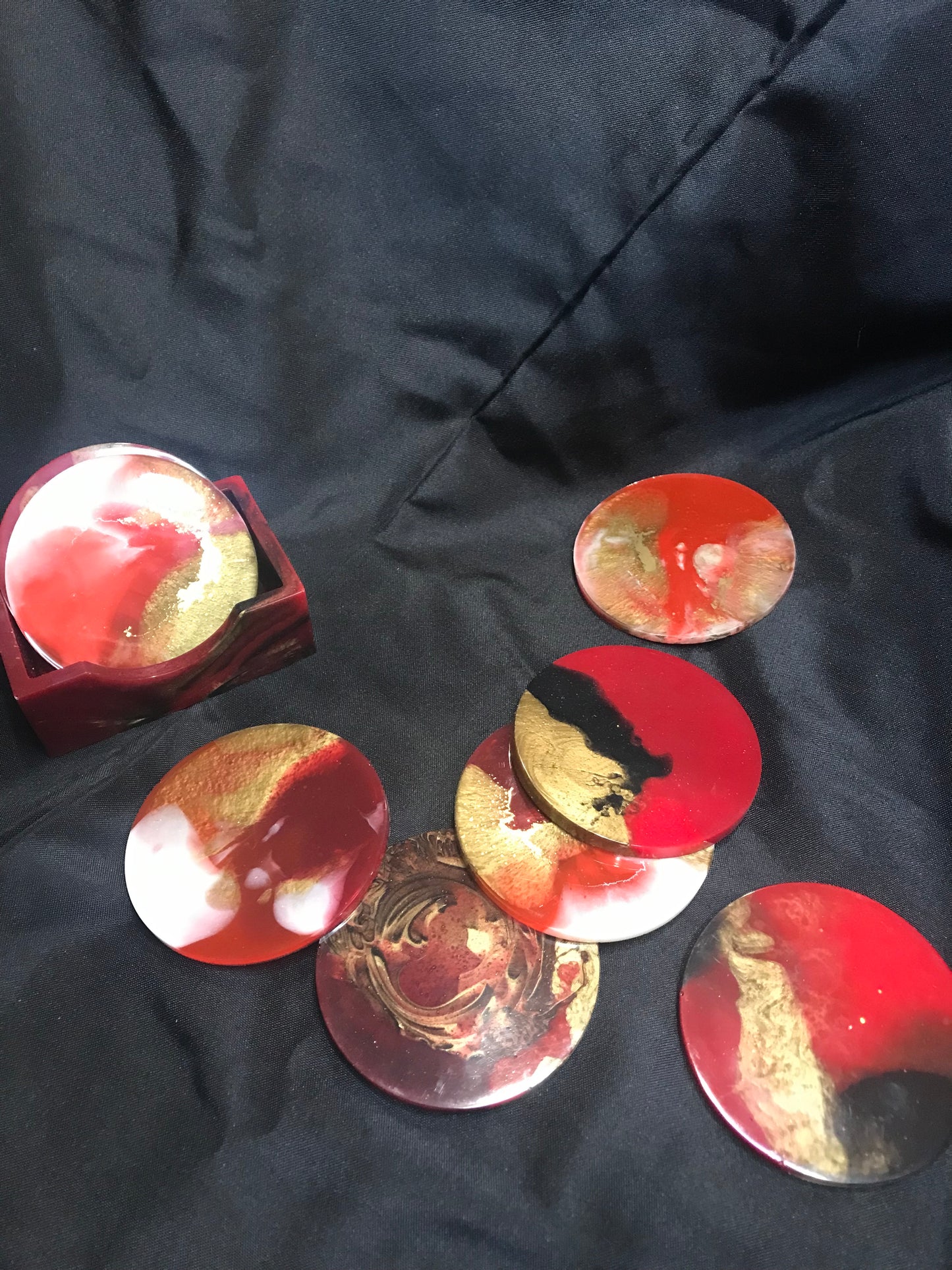 Carnal Flowers Coaster Set (Set of 8 with Holder)